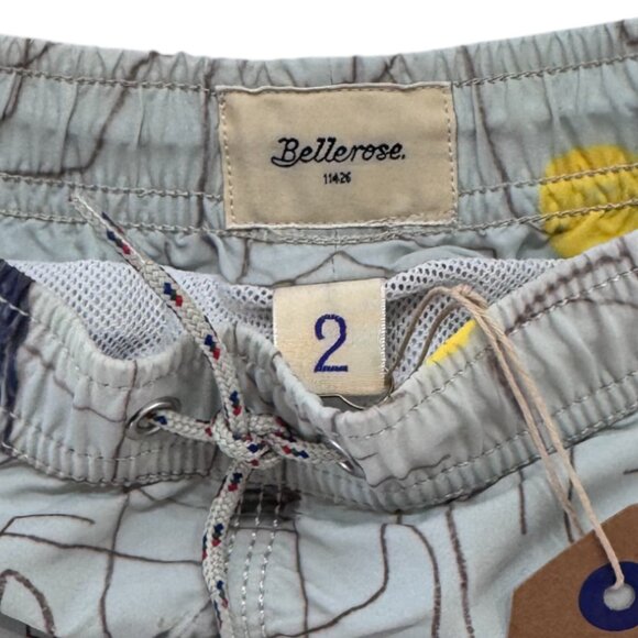 BELLEROSE - SWIM TRUNK - TEAL/YELLOW/RED - NWT - Picture 3 of 5